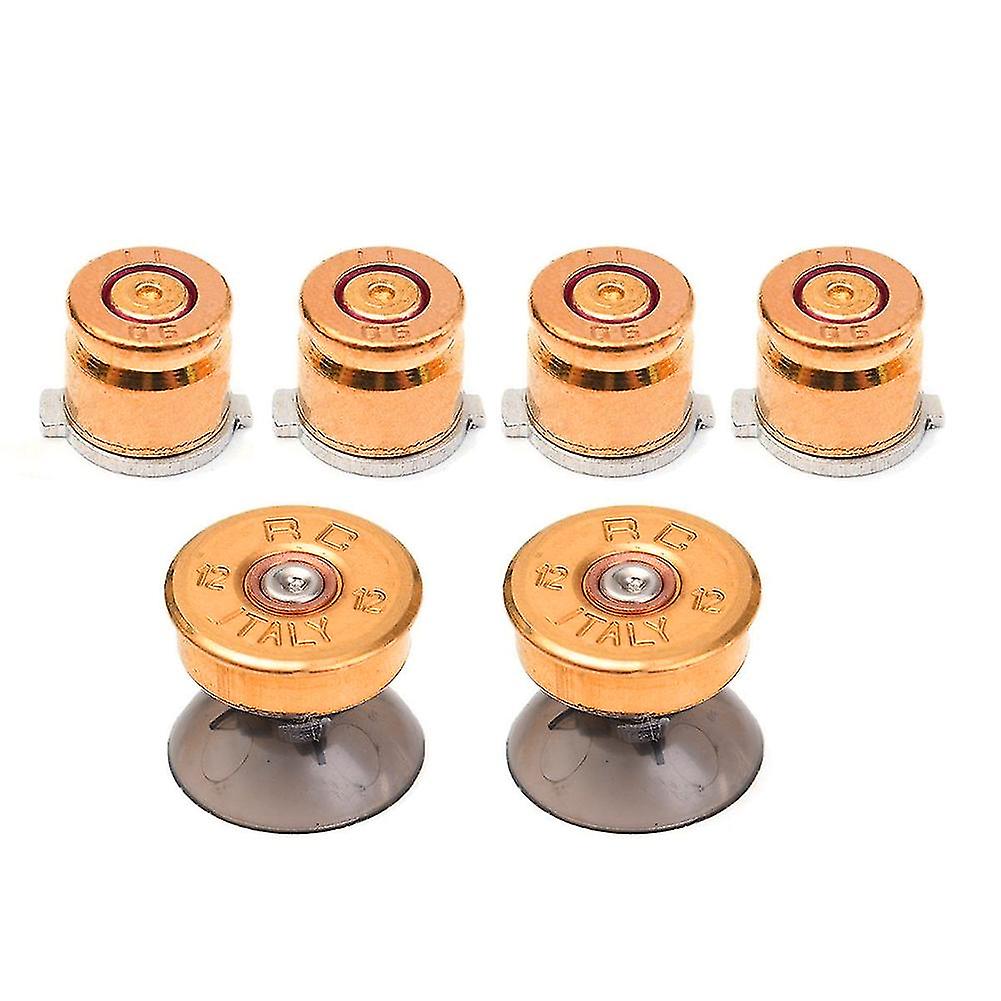 6Pcs Replacement Metal Bullet Buttons Thumbstick Kit for Sony PS4/PS3 Controller