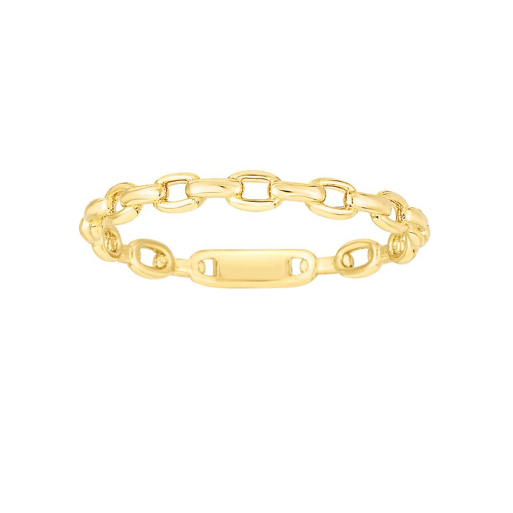14k Yellow Gold Oval Links Stackable Ring Size 7 Stackable Ring for Women - .9 Grams