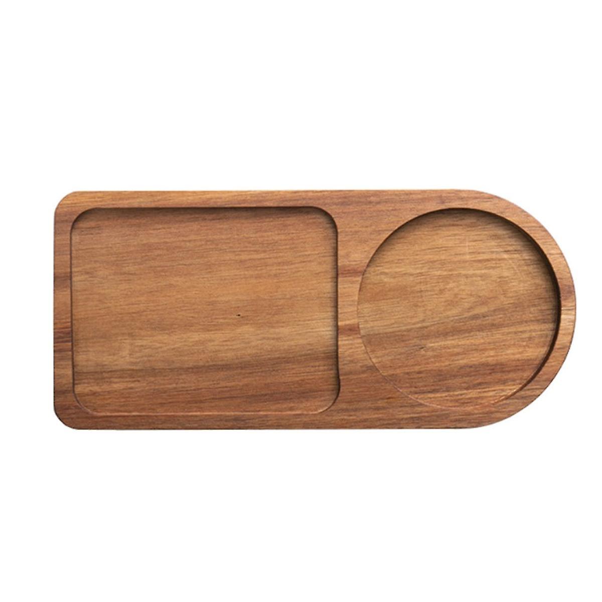 Coffee Tray Wood Plate Breakfast Tray for Serving Food Hospitality Coffeeware Teaware Decor Table D