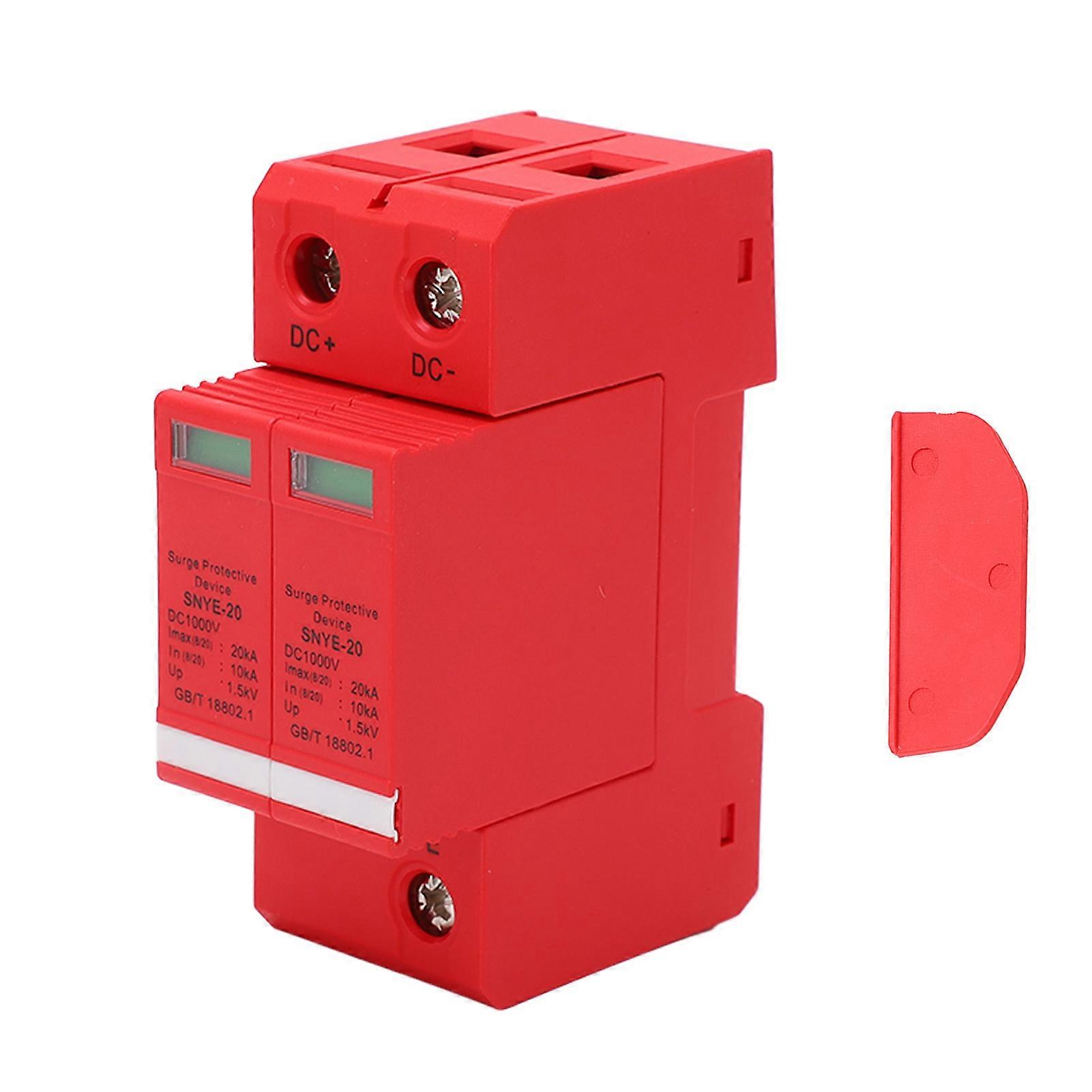 DC PV Surge Protector Flame Retardant Anti Corrosion Surge Protector Device for Distribution Box 1000V Orange(2P)