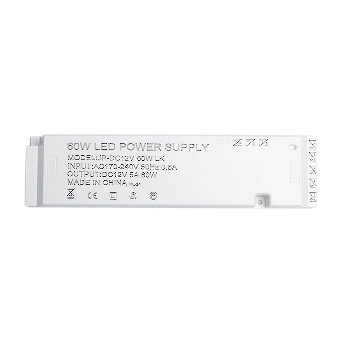 Ac220v à DC 12v Transformateur D’éclairage Led Cabinet Bande Lumineuse Bande Lumineuse Alimentation Port Pilote 60w Eu Plug