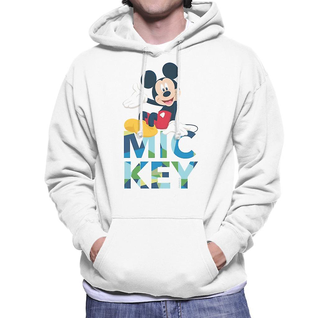 Disney Mickey Mouse Colour Text Men's Hooded Sweatshirt
