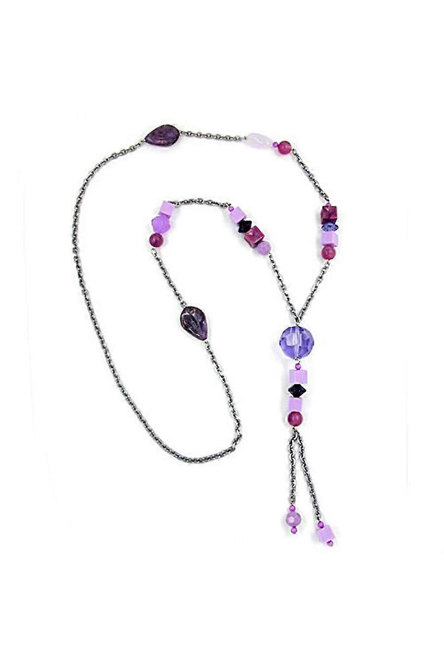 Necklace Lilac-pink Plastic Beads 90cm - Gl00036