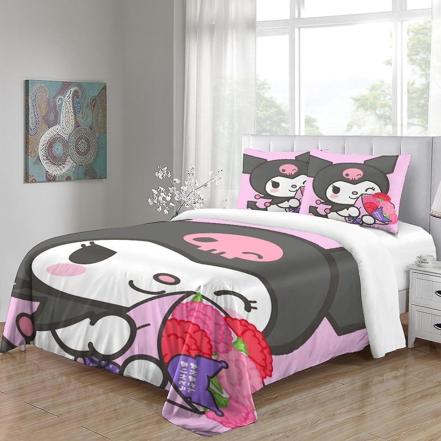 Parure De Lit 3D Anime Demon Slayer - 3 Pièces Microfibre Double 200x200cm Avec Fermeture Éclair
