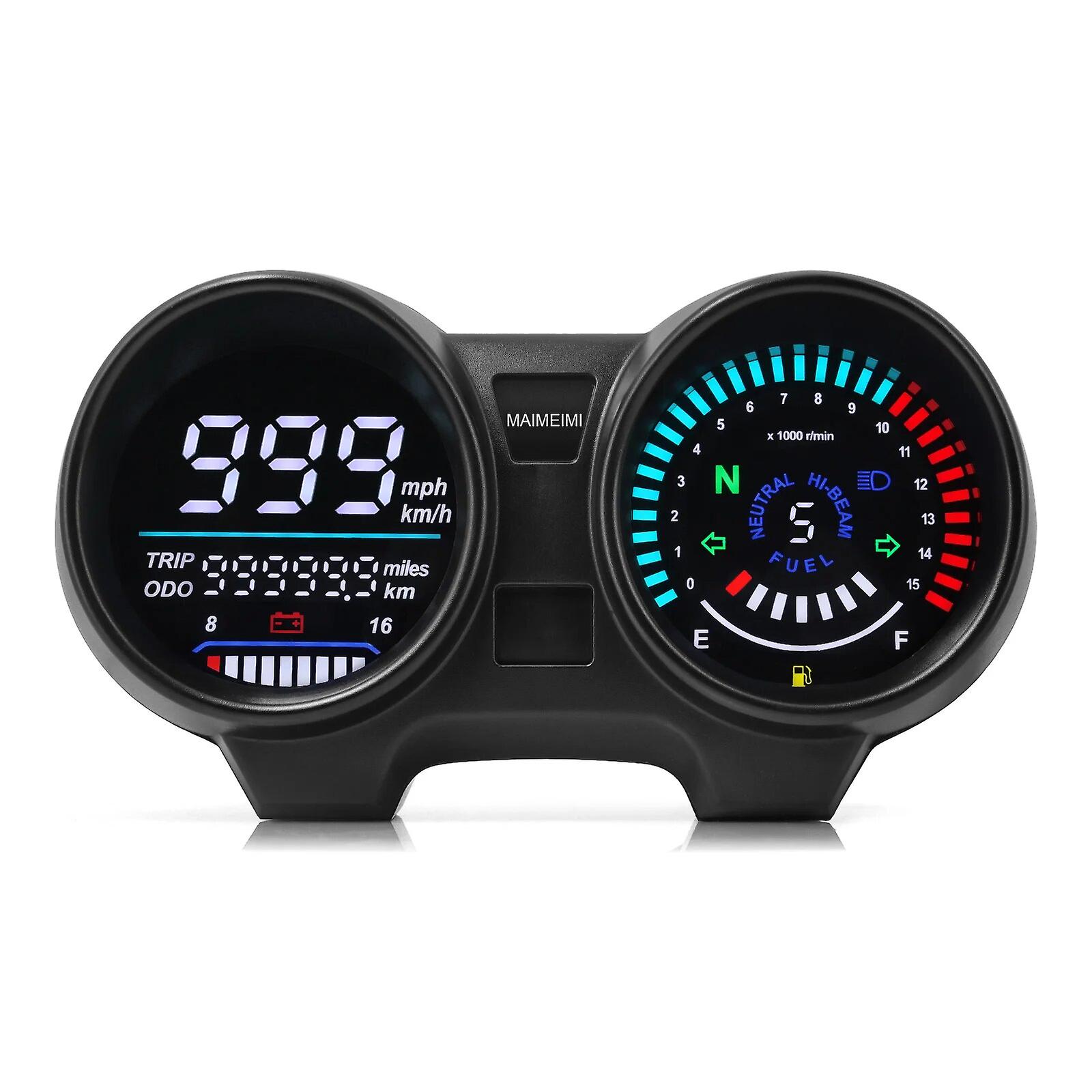 Motorcycles Speedometer Gauge Tachometer 15000 RPM Merer Odometer TRIP ODO Fuel Level Gauge LCD Display Speed Meter For Kawasaki