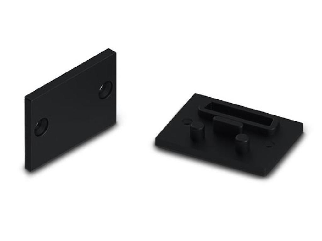 Aluminum End Cap for Alu-Epoxy for PMMA Diffuser Without Cable Hole - Black