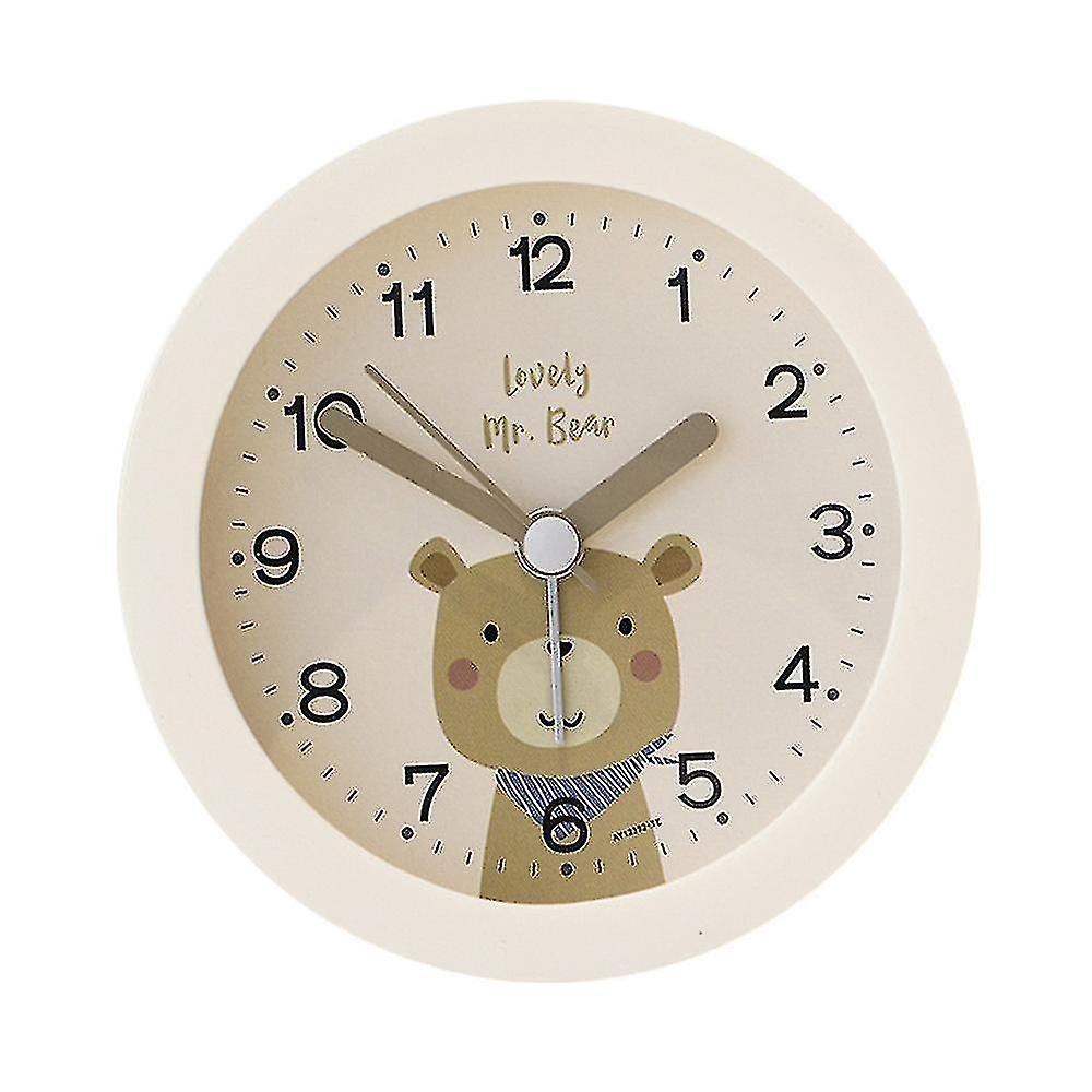 똑딱 거리지 않는 어린이 알람 시계 소년 소녀 라운드 만화 라이트 알람 시계 여행 알람 시계 S