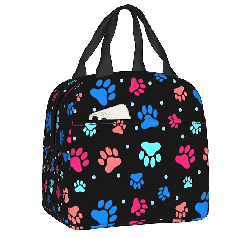 כלב כף עצם דפוס קופסת אוכל מבודדת לנשים חם קריר תרמי תיק אוכל תרמי ילדים בית ספר לילדים מיכל פיקניק