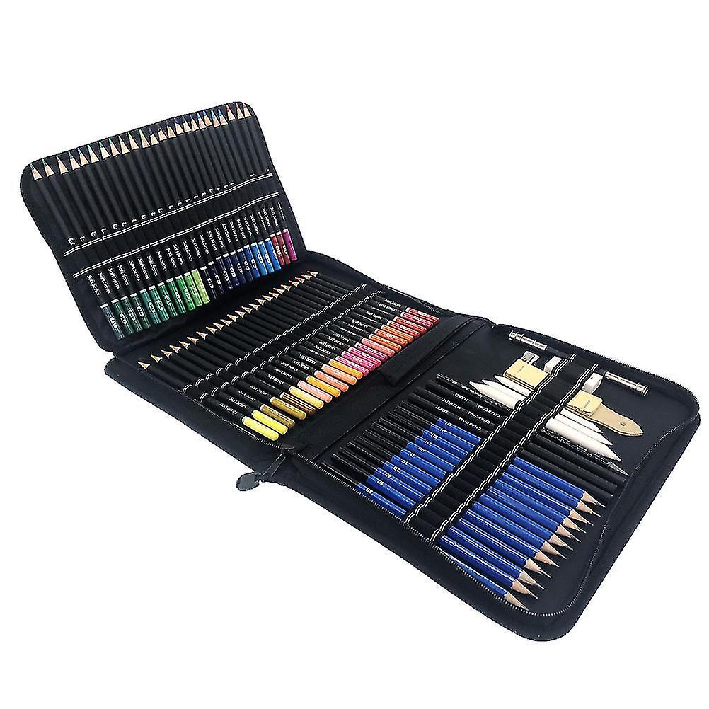 29.5X21.5x4cm As Shown 95pcs/set Colored Pencil Sketch Painting Charcoal Crayon Pencil Sharpener Cutter Extender Dt2378