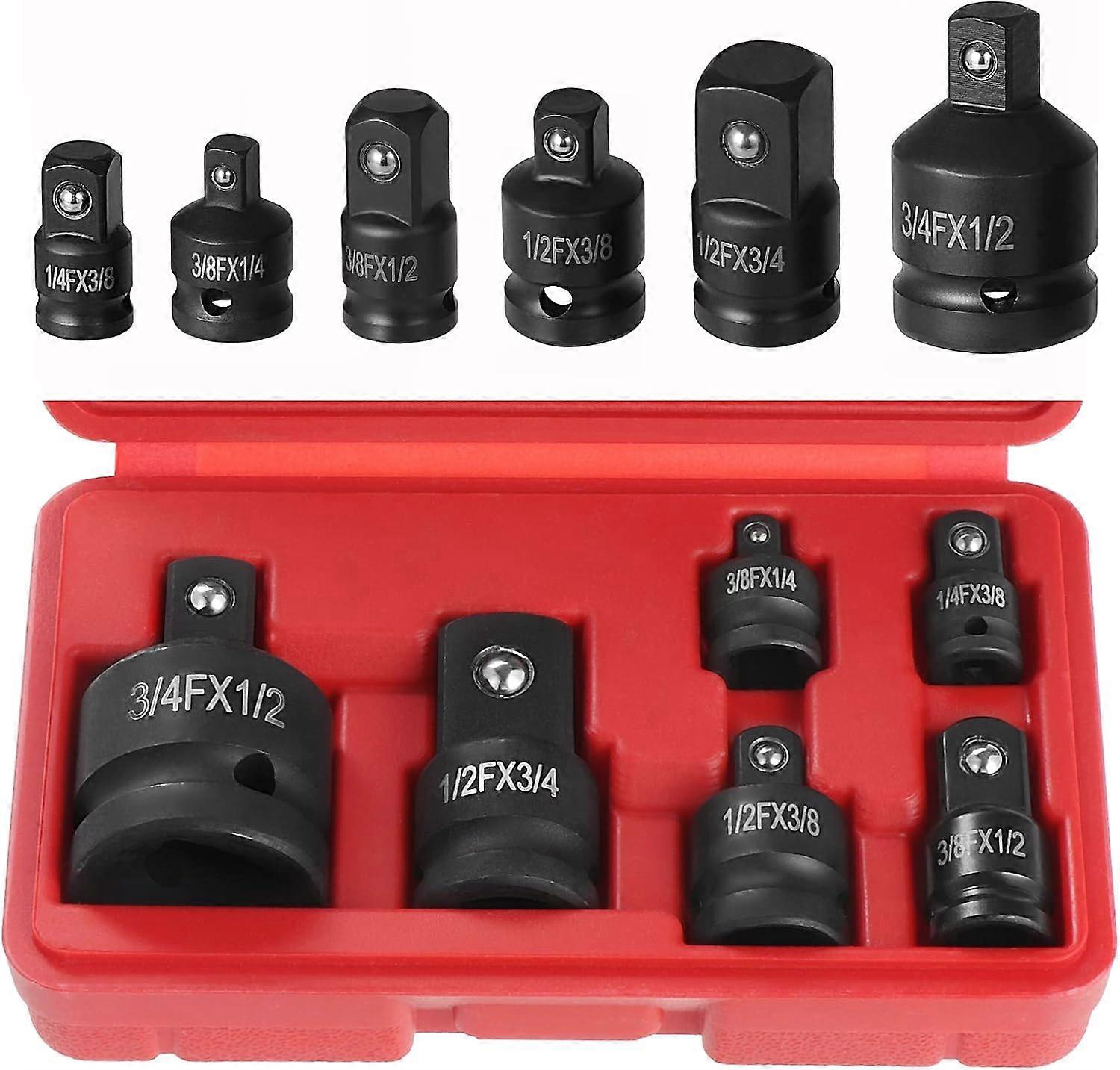 6 Pcs Socket Adapter Set, Impact Socket Converter Adapters, Reducer Socket Wrench Adapters, Socket Adapter, Reducer Adapters