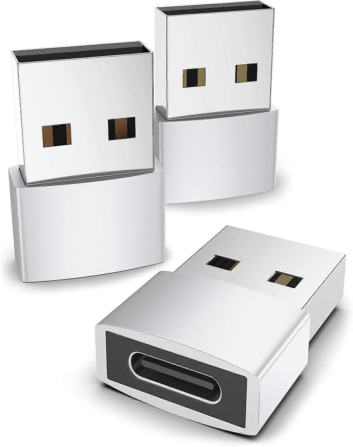 USB A naar USB C Adapter Zilver