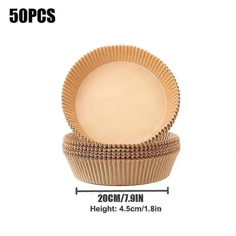 50pcs/100pcs Air Fryer Paper Liners, 6.3in/7.9in Parchment Paper, Air Fryer Disposable Paper Liner For Microwave, Non-Stick Air Fryer Liners Round Fre