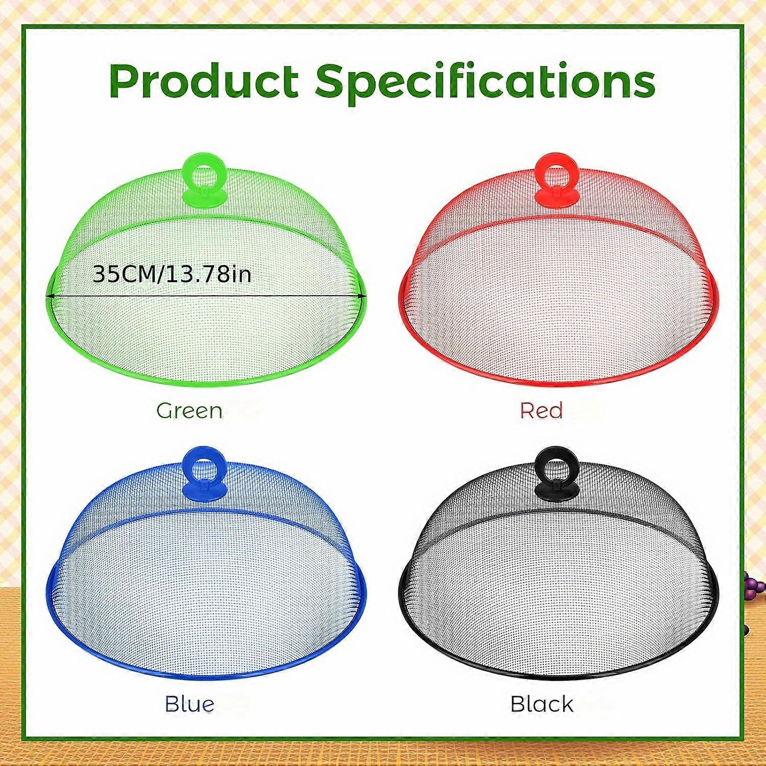 4pcs Durable Metal Food Tent Set - Mesh Fruit Covers for Outdoor Protection - Reusable, Stain-Resistant, Insect-Proof Design - Ideal for Picnics, Camp