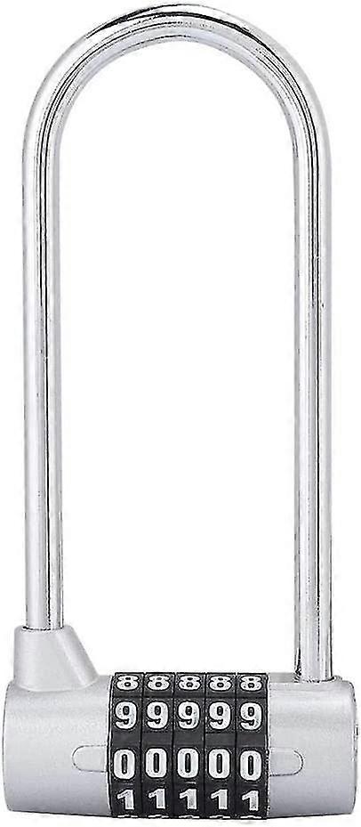 U Shaped Security Code Combination Zinc Alloy Padlock U Shaped Combination Padlock(silver)