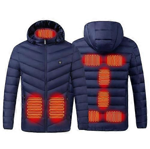 ז'קט מחומם לגברים ונשים מעילי חורף מחוממים מעילי נפוחים עם ברדס חם חימום חליפת סקי עם רוכסן עמיד לרוח