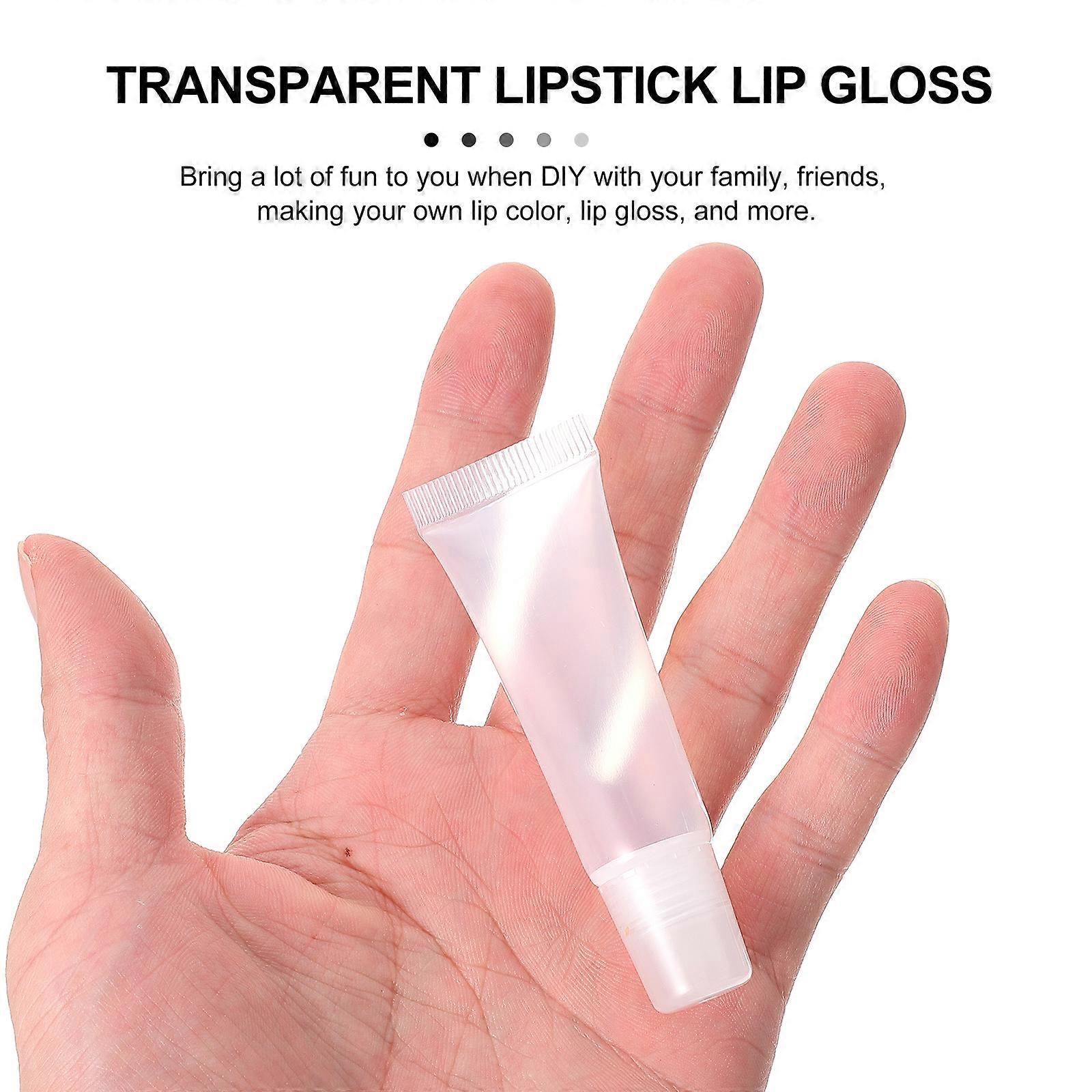 10pcs Portable Empty Lip Gloss Storage Tubes Refillable Lip Glazes Bottles