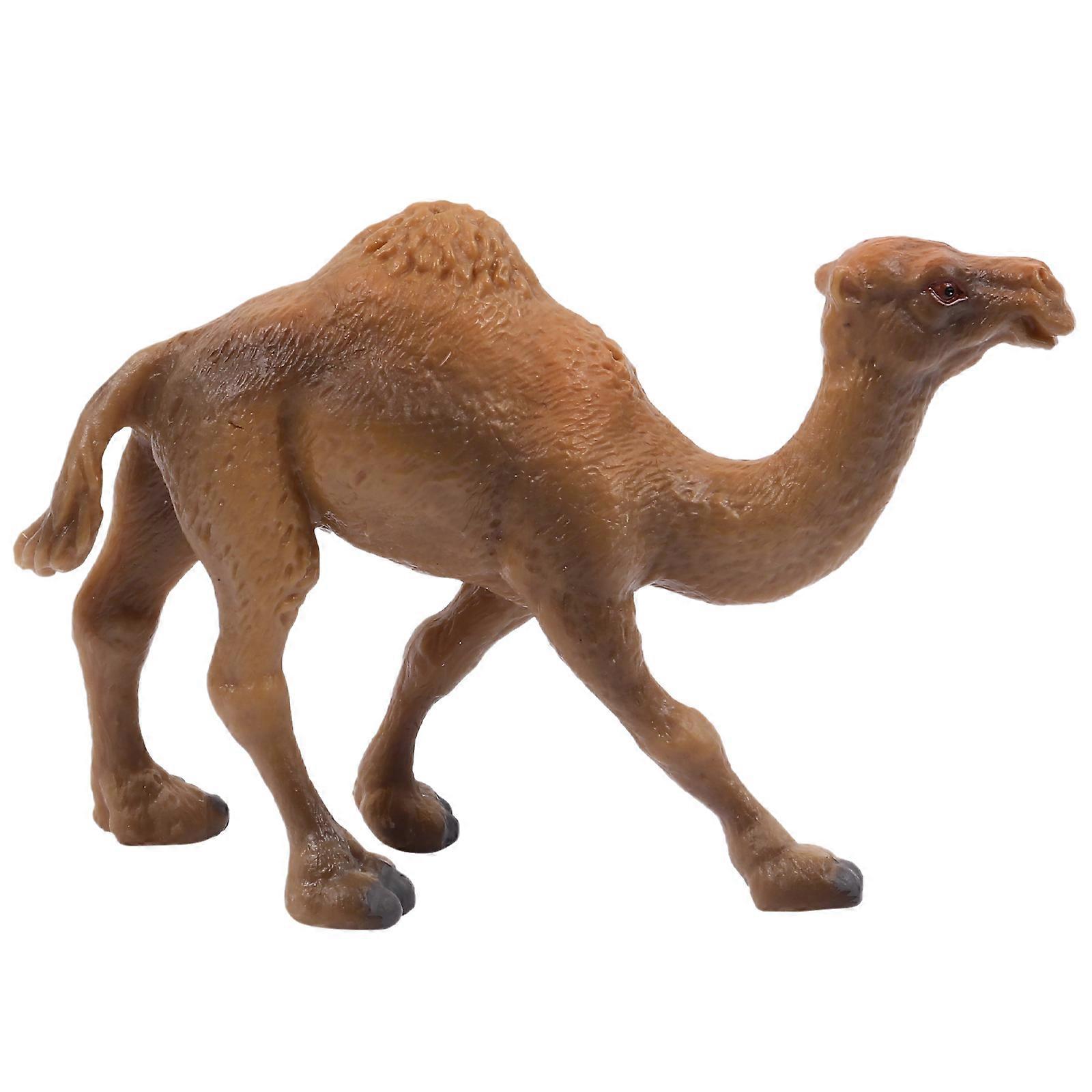 1pc Simulation Wildlife Camel Stationary Adornment Child Educational Toy (Khaki)