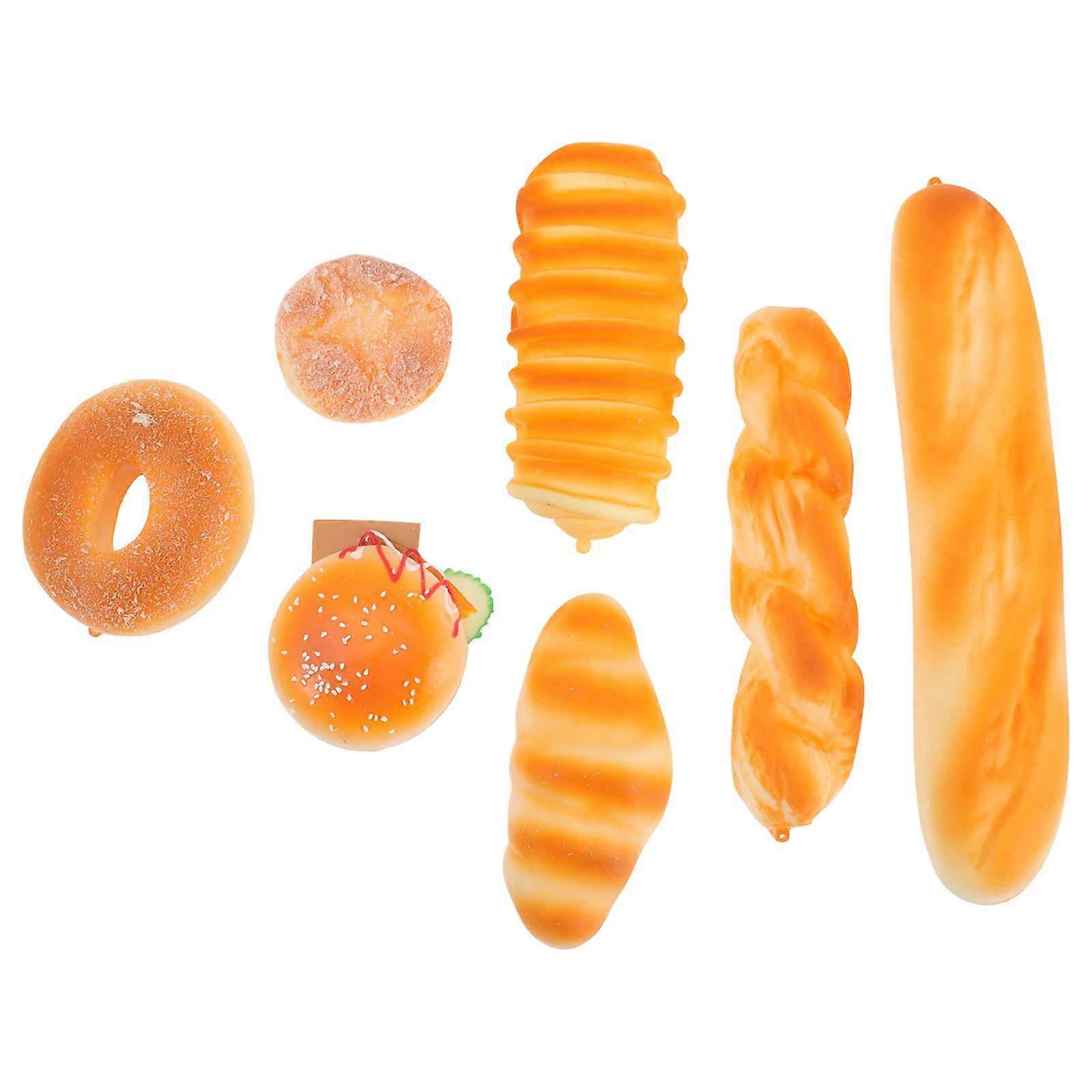7pcs Fake Bread Artificial Bread Model Kitchen Photography Prop Artificial Bread