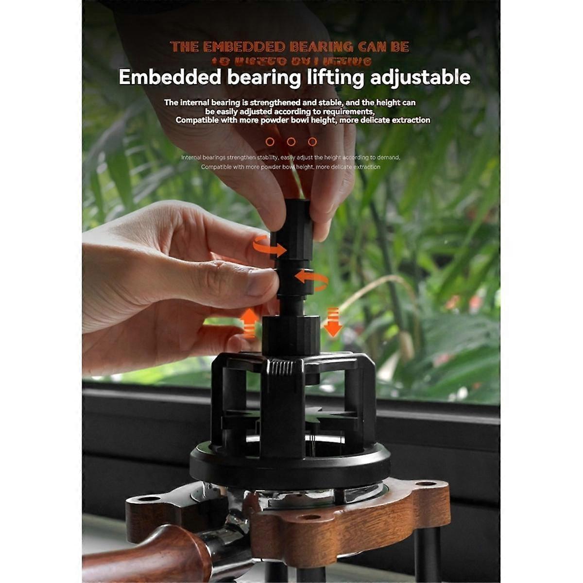 WDT Tool Espresso-Kaffee-Rührer, Verteiler, einstellbare Tiefe, Espresso-Rührwerkzeug, rotierende Kaffeepulvernadel, 53 mm