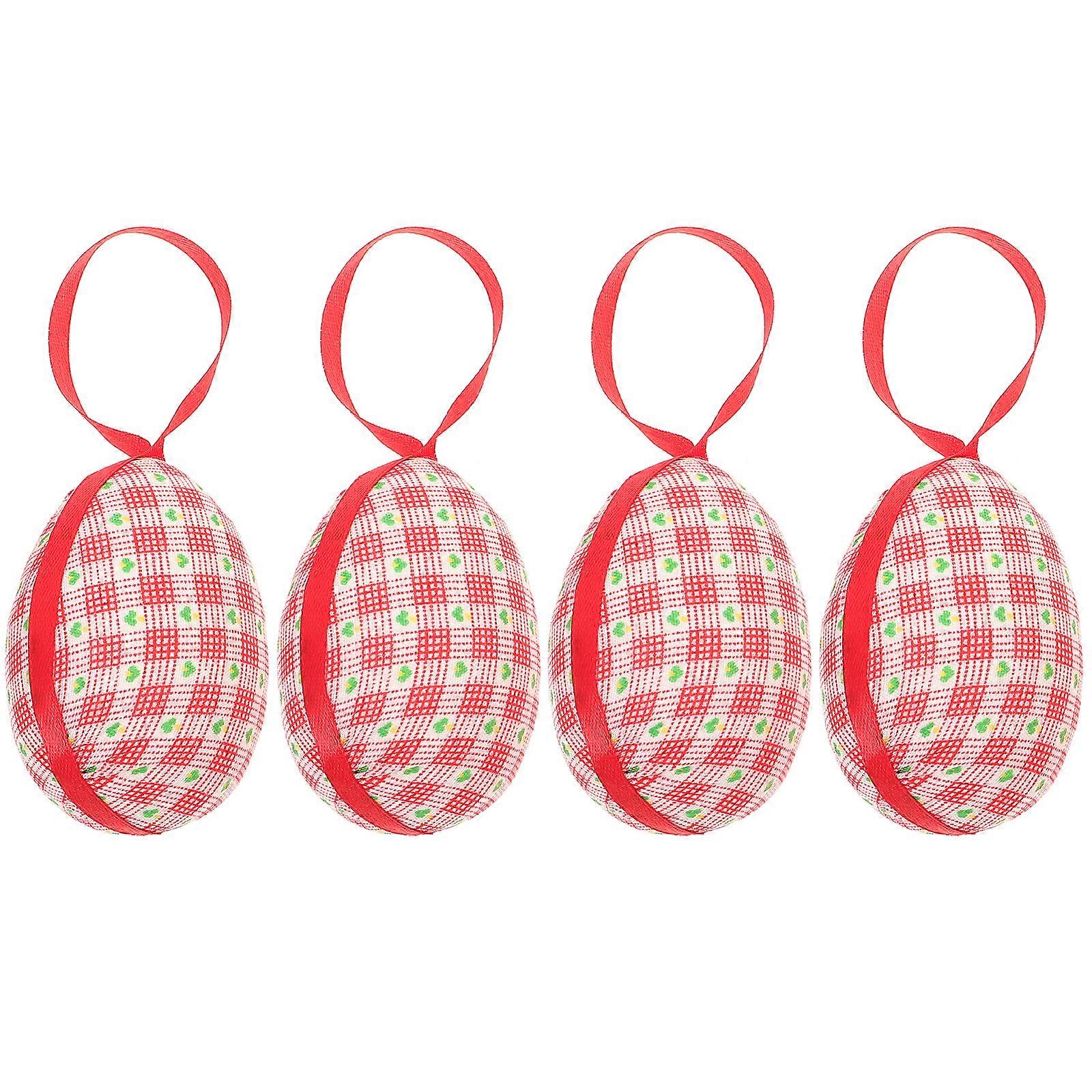 4pcs Easter Hanging Egg Ornament Easter Egg Pendant Easter Tree Hanging Pendant Easter Decoration