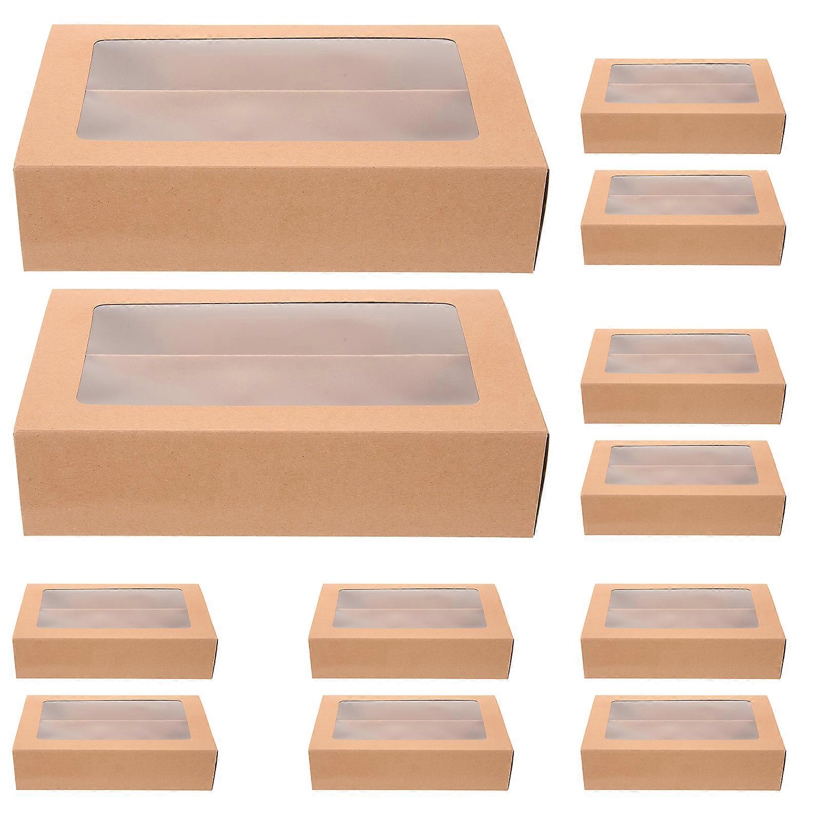 12pcs Macaron Boxes Macaron Packaging Boxes with Clear Window Paper Macaron Boxes