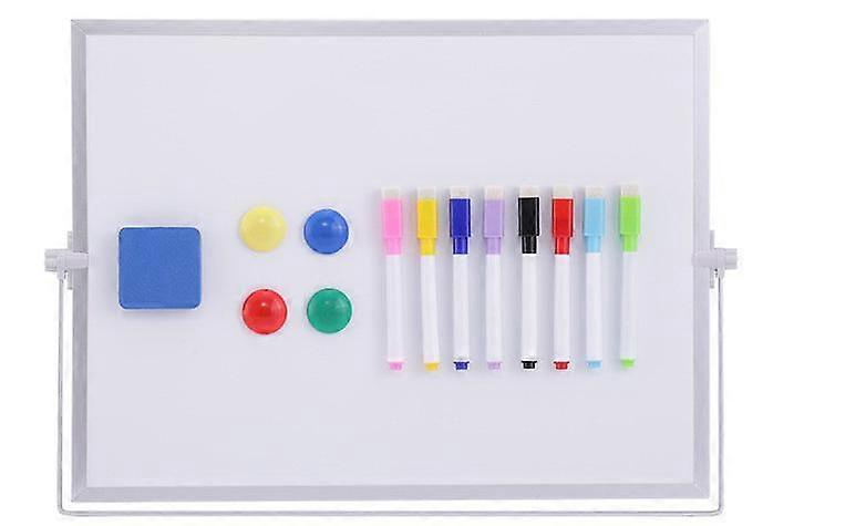 16 X 12 Dry Erase White Board, 16Inx12In Large Magnetic Desktop Whiteboard With Stand, 10 Markers, 4 Magnets, 1 Eraser, Portable Double-Sided White Bo