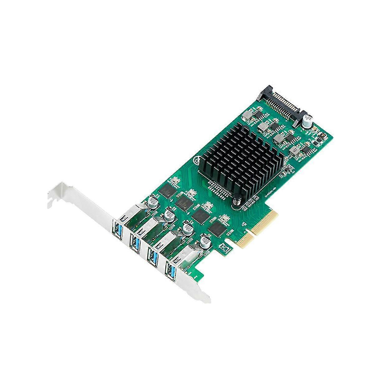 Scheda di espansione da PCIE a 4 porte da 5 Gbps per sistema operativo Windows Linux 4X Dedicato 5 Gbps USB 3.0 Canale 20 Gbps
