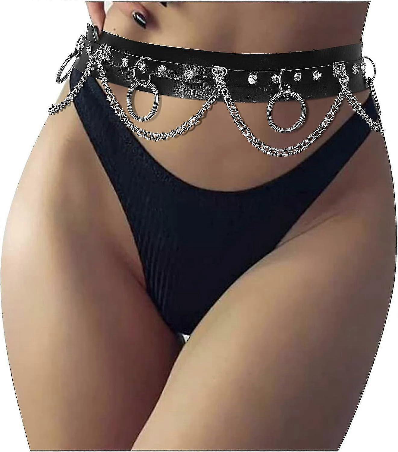 Punk Leather Waist Chain Belt Get Festive And Sexy With Multi-layer Belly Belts