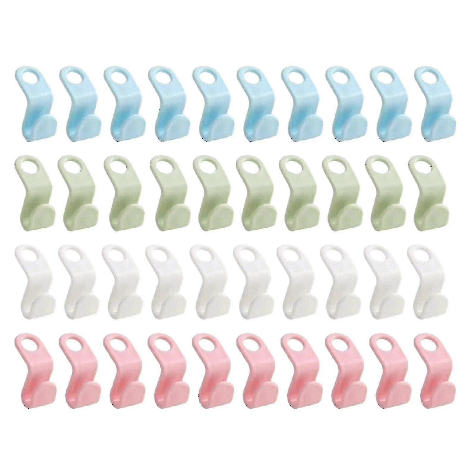 40 Pcs Clothes Hanger Connector Hooks Closet Hangers Organizer Space-saving Clip