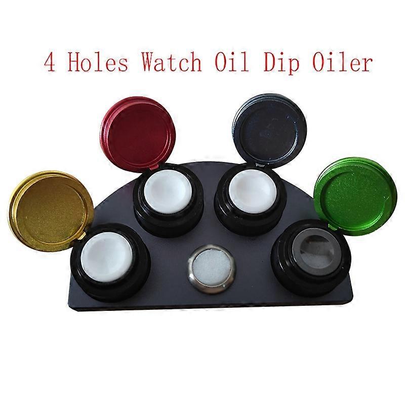 Watch Repair Tool -Cast Oil Cup Stand for Oils Watchmakers & Watch Repairs-4Holes Watch Oil Dip Oiler Stand