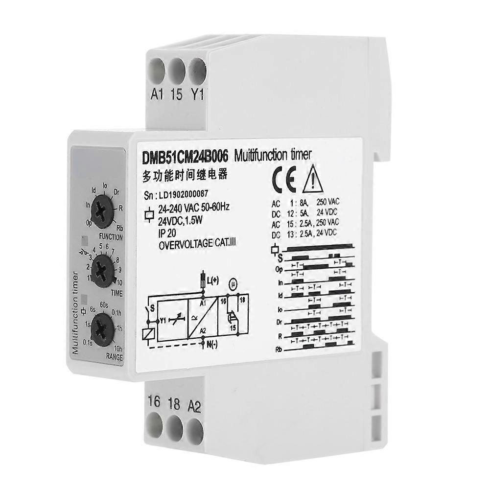DC 24V & AC 24-240V Multi voltage Time Relay Delay OFF Switch with 7 Function Choices