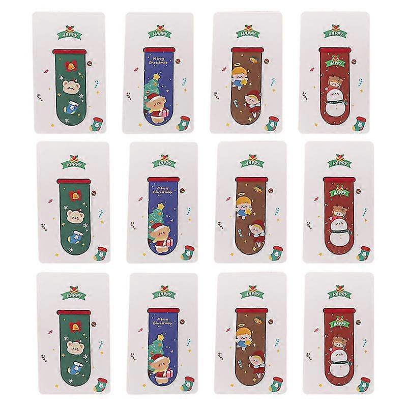 12pcs Magnetic Bookmarks Creative Bookends Exquisite Bookmarks (Assorted Color)
