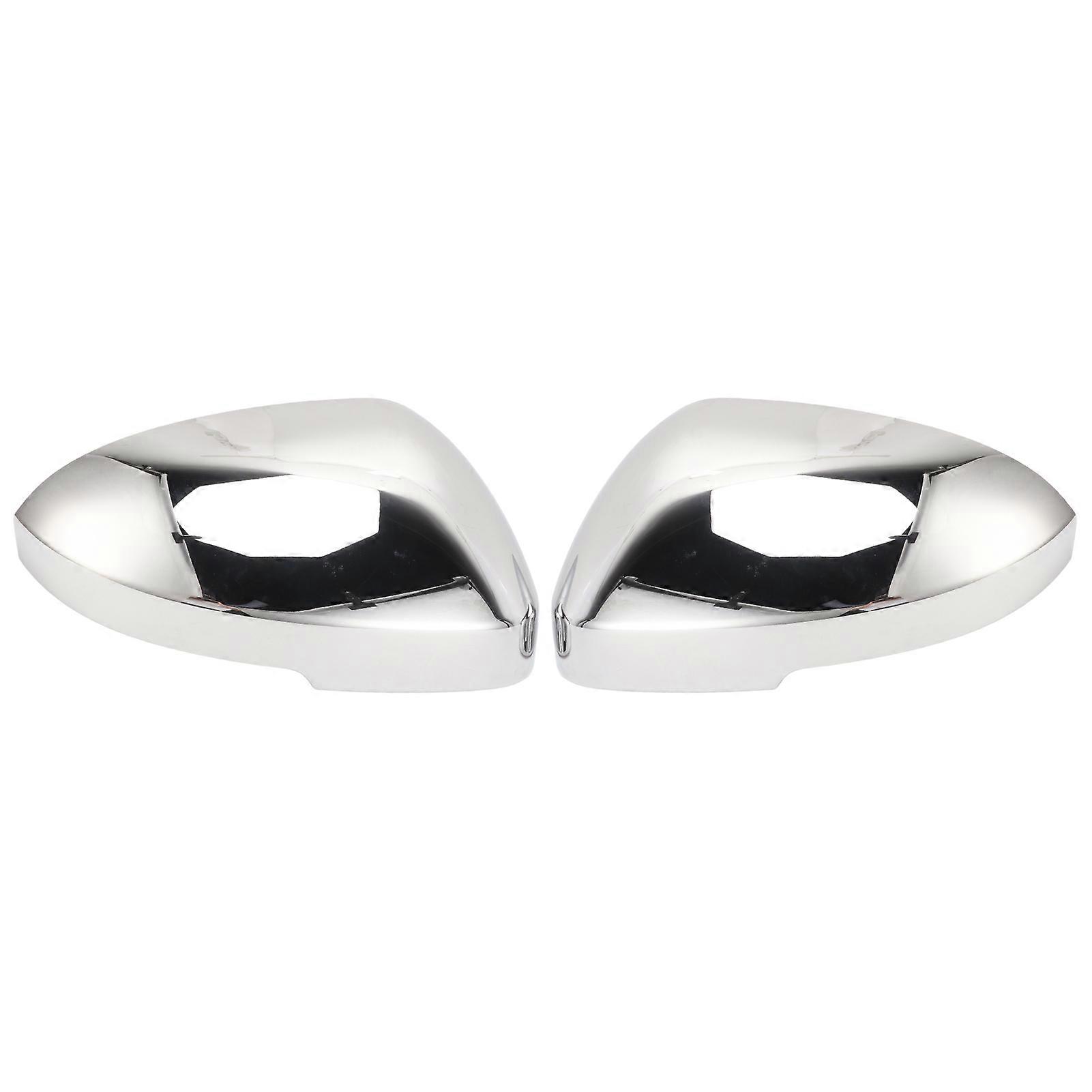 2PCS Rear View Mirror Covers Chrome White Back Adhesive Replacement for Nissan Rogue XTrail 2021+