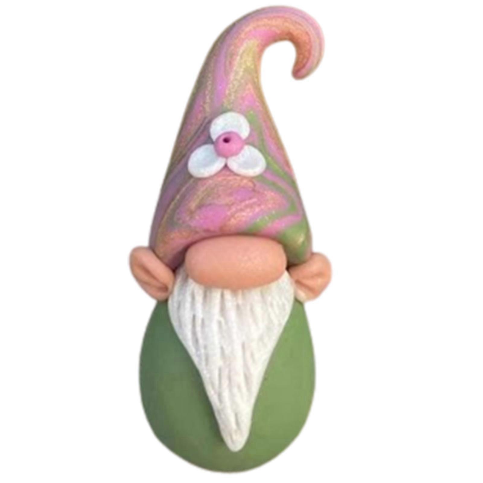Miniature Gnome Doll Statue Garden Decoration Resin Craft Ornament Miniature Hand Painted Decorative Flower Pots Garden Lawn