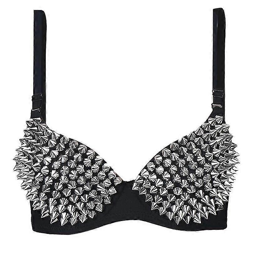 Linrie Rivet Bra Metallic Punk Push Up Gor Punk Bras For Women Fash Underwear Iere