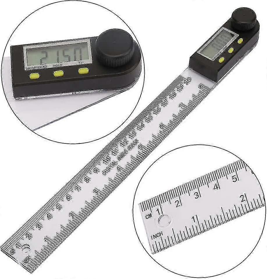 Wuzhou Digital Inclinometer Protractor, Protractor Angle Finder Gauge Ruler(1pc, Silver)
