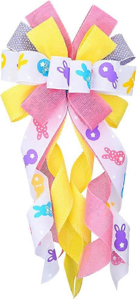 ZK-Easter wreath bow number 7 for front door decoration