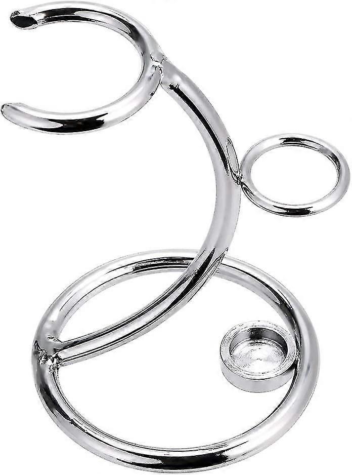 Rasoir Chrome Lourd Et Brosse Support Rasoir De Sécurité Rasage Support Outil De Rasage Classique (1pc, Argent) -Z