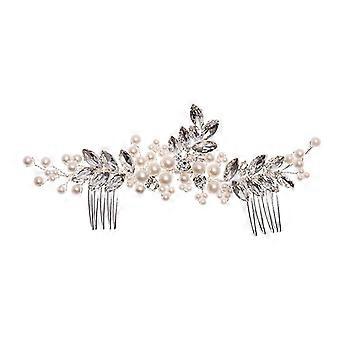 Bridal Combs Headdresses Pearl Leaves Side Combs Hair Wedding Accessories