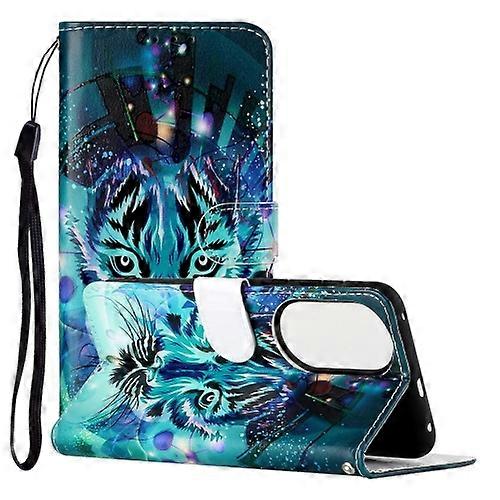 For Huawei P50 Pro Oil Embossed Pattern Horizontal Flip PU Leather Phone Case