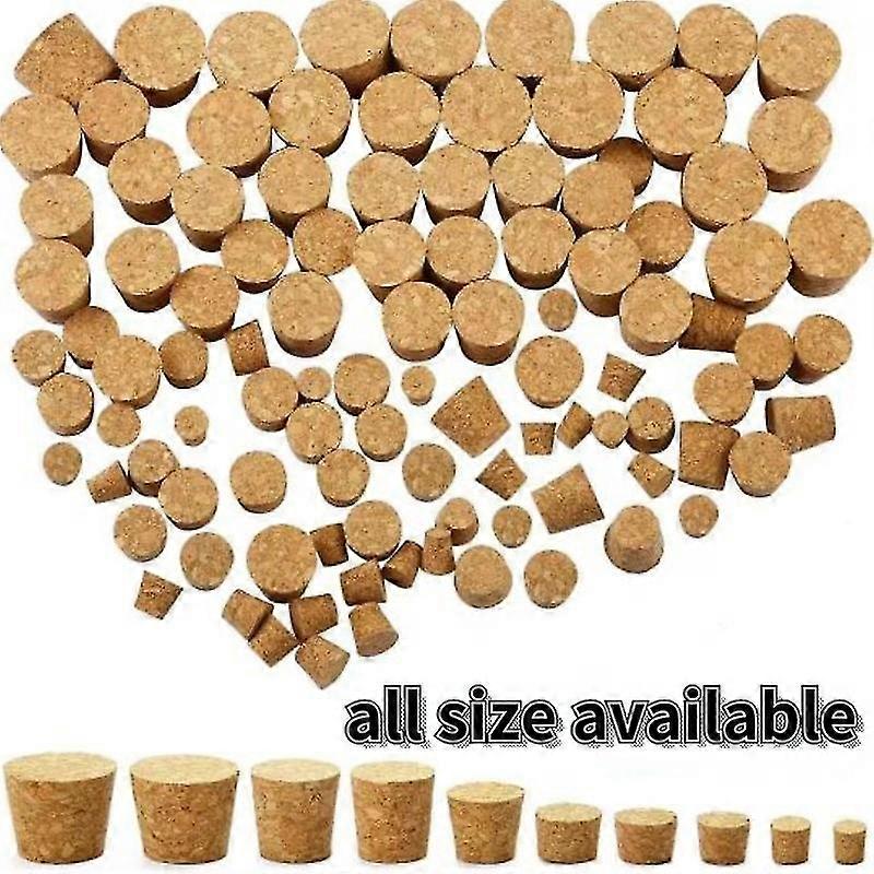 100st Top Dia 7,5 mm till 30 mm träkork lab teströrpropp vattenkokare puddingflaska korklock burette rör träplugg