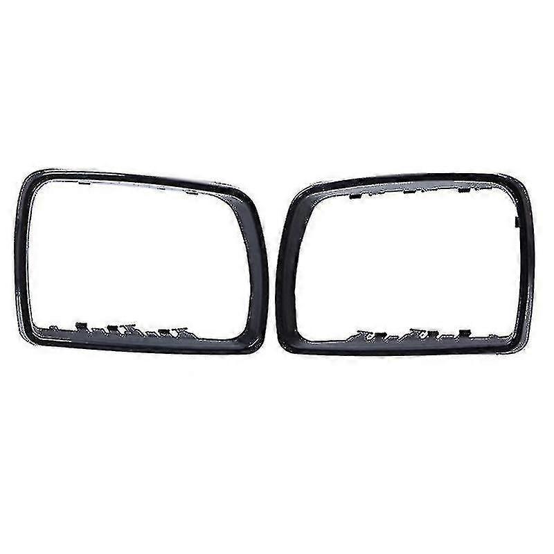 1pair Car Black Rearview Mirror Cover Shell Side Mirror Frame Replacement For E53 X5 2000-2006