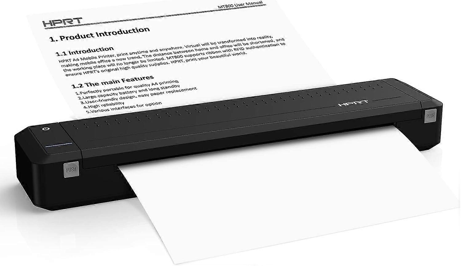 Supporto per stampante portatile a trasferimento termico HPRT MT800 8,5 "X 11" US Letter e A4 Paper Compatibile con la stampante da viaggio wireless Bluetooth