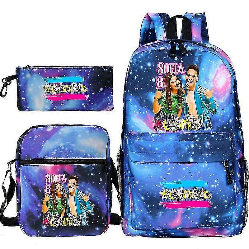 3 Pz/set Me Contro Te Satchel Polyester School Bag Studenti Zaino Casual Con Pencil Bag Messenger Bag