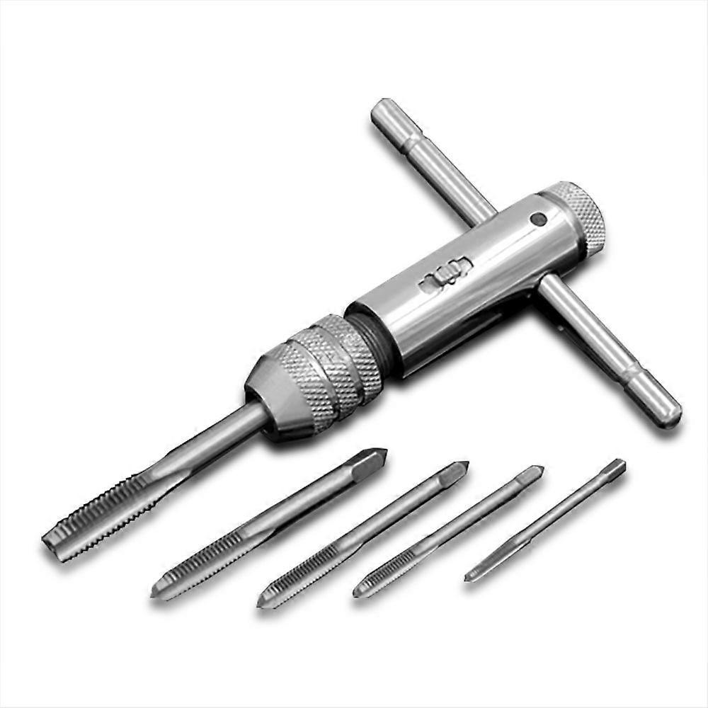 Adjustable M3 M4 M5 M6 M8 Hand Screw Thread Tapping Tool T-Handle Reversible Ratchet Wrench Tap Threading Tool