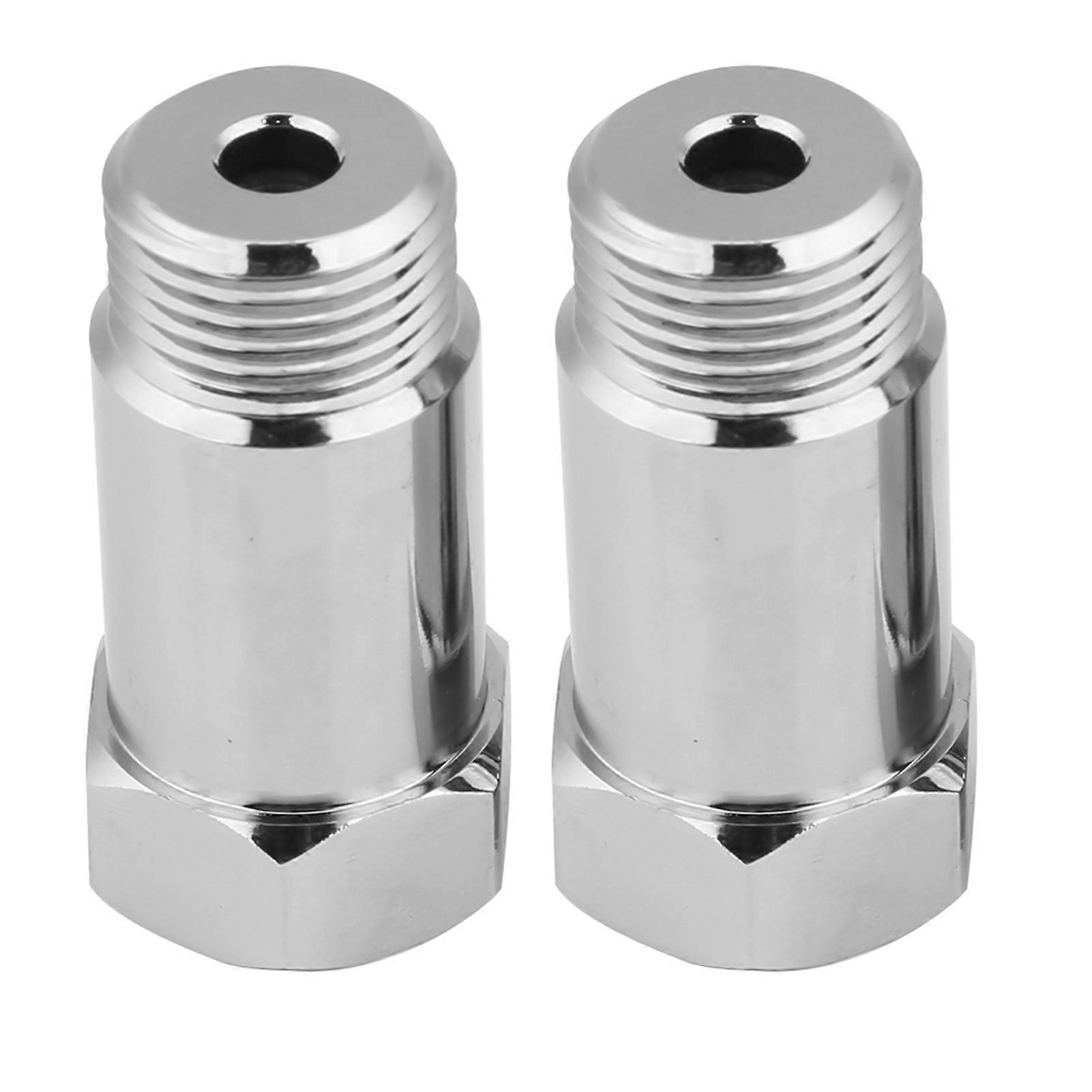 2Pcs 45mm M18*1.5 Check Engine Light Eliminator Adapter O2 Oxygen Sensor Extender Spacer Silver