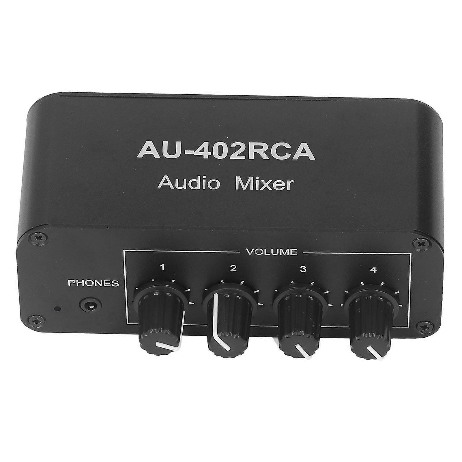 Bidirectional Audio Switcher 4 Way Stereo L R Sound Channel 4 in 2 Out RCA Splitter Selector