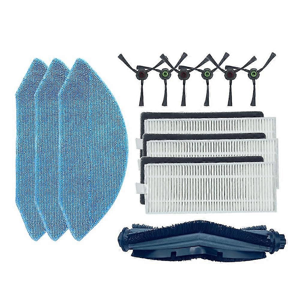 13Pcs Steam Mop Cloth Mop Roller Brush with Filter for Cobos U2/DGN22 Sweeper Side Brush + Filter +