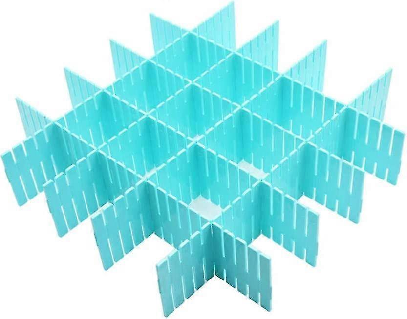 8pcs Diy Plastic Drawer Organizer Adjustable Drawer Dividers For Tidy Closets Socks Underwear School Supplies (blue)