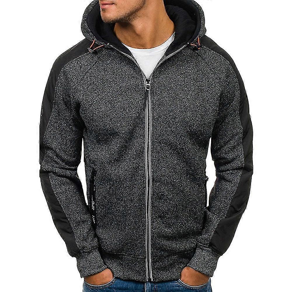 Felpa con cappuccio e cappuccio a maniche lunghe colorblock da uomo con tasche con cerniera